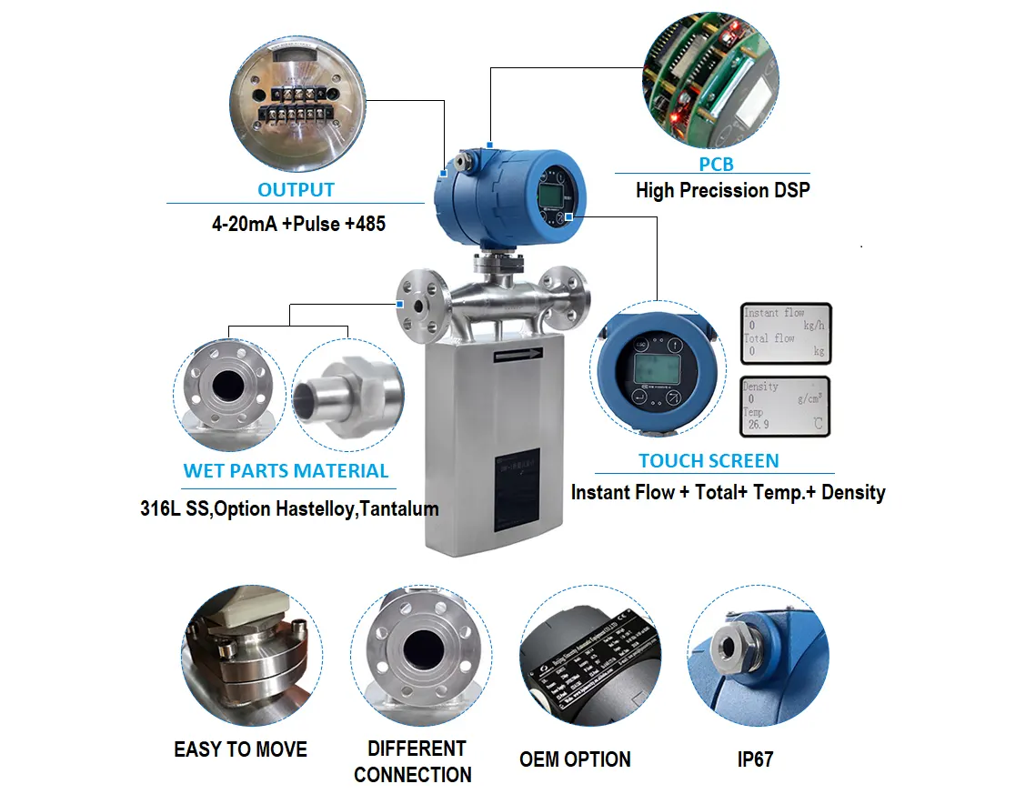coriolis mass flowmeter display