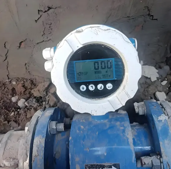 seawater flow rate by magnetic meter