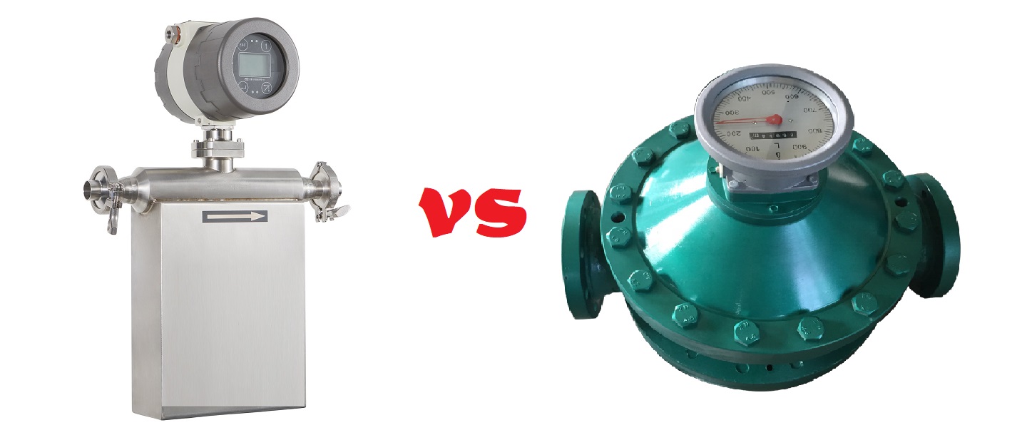 Coriolis flow meter and oval gear flow meter for high viscosity liquid